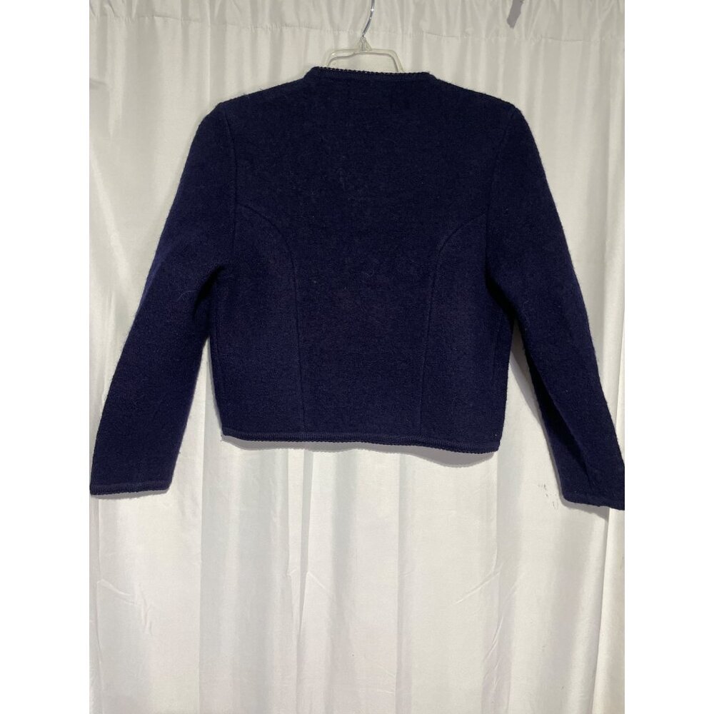 Vintage The Eagle Eye Women's Sweater Cardigan 100% Wool Blue Size 12 - Picture 6 of 6